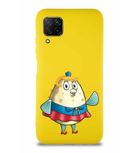 Huawei P40 Lite Soft Premier Kapak Bayan Puff Tasarımlı Silikon Kılıf - Sarı (Şeffaf)