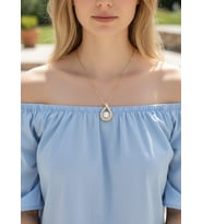 Çelik Gold Taşlı İnci Kolye - 25ctr435