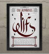 Elif İsminin Anlamı Kaligrafi Tasarım İsme Özel Çerçeveli Tablo
