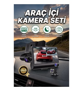 1080P Full HD 4.0 İnç IPS Ekranlı 170° Geniş Açılı Araç İçi Kamera – Gece Görüşü ve Arka Kamera Dest