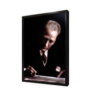 Atatürk Yazı Yazarken Çerçeveli Mdf Tablo