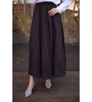 Beli Lastikli Kırışık Detaylı Uzun Etek - 71258.005 - Haki
