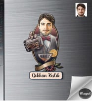 Kişiye Özel İş Adamı Ahşap Magnet -2
