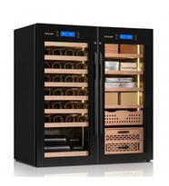 Lubinski Siyah Çift Kabin Elektronik Puro Dolabı - Şarap Dolabı CW900 LB-044