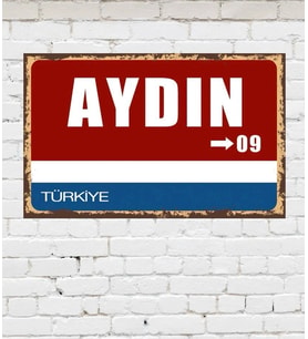 Dekoratif Şehir Plaka Retro Tablo MDF Ahşap Tablo - 09