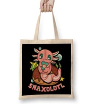 Cute & Funny Snaxolotl Adorable Snacking Axolotl Bez Çanta Uzun Saplı