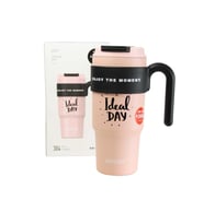 Shotay ST-8917 Çift Kullanım Pipetli/Rahat İçim Pembe 1000ml Çelik Matara