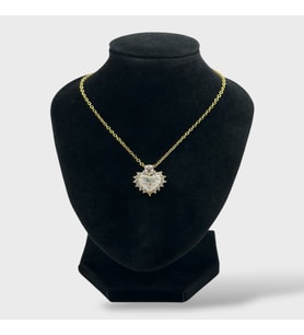 Arnes Jewelry Çelik Zirkon Taşlı Kalpli Kolye