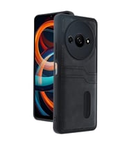 Xiaomi Redmi A3 4g Kılıf Sara Kartvizitli Deri Kılıf - Siyah