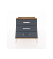Kronos Komodin 3 Çekmeceli 60x59x64 Çam-Antrasit