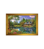 Manzara Temalı Kanvas Tablo 80 x 110 cm Gold Çerçeve
