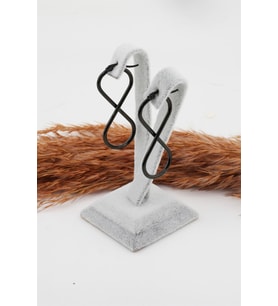 Kadın 316L Paslanmaz Çelik Basic Geometrik 5 cm Sonsuzluk Model Klipsli Küpe