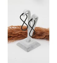 Kadın 316L Paslanmaz Çelik Basic Geometrik 5 cm Sonsuzluk Model Klipsli Küpe