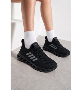 Unisex Spor Ayakkabı Şeritli Bağcıksız Hava Alan Ultra Rahat Hafif Taban Sneaker 125