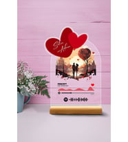 giftcrea Kişiye Özel Sevgililer Günü, Doğum Günü, Yıldönümüne Özel Pleksi Seti,Dekoratif Spotify Plak