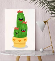 BK Gift Kaktüs Tasarımlı Kanvas Tablo-12