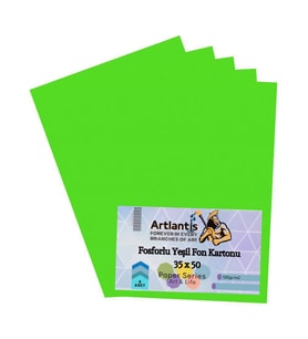 Fon Kartonu Fosforlu Yeşil 35x50 5 Adet Artlantis Fosforlu Fon Kartonu Yeşil 35*50 5 Adet (Neon Yeşil)