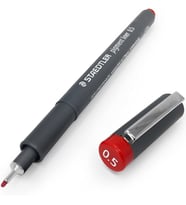 Staedtler 308 05-2 0.5mm Pigment Liner Kırmızı Kalem 1 Adet