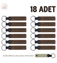 Kahverengi & S.Kahve, Öğrencilerin Birlikte Paylaşabileceği, 18'li Anahtarlık Set, İsme Özel Hatıra (Açık Kahve)
