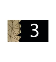 Dekoratif Aynalı Modern Kapı Numarası - Gold 3