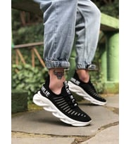 BA0602 Phantom Yüksek Taban Tarz Sneakers Siyah Beyaz Erkek Spor Ayakkabısı