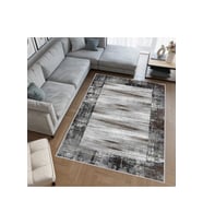 Rovigo Home Dijital Baskı Yıkanabilir Kaymaz Taban Salon Halısı RVG0414 (Gri)