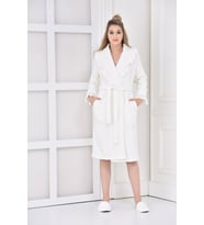 Ecocotton Organik Pamuk Bayan Bornoz Elsa (Krem)