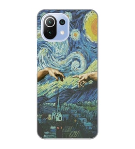Xiaomi Mi 11 Lite Uyumlu Sanatsal Vintage Desenli Şeffaf Telefon Kılıfı