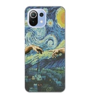 Xiaomi Mi 11 Lite Uyumlu Sanatsal Vintage Desenli Şeffaf Telefon Kılıfı