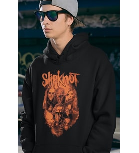 Slipknot Müzik Grubu Baskılı Unisex Oversize Rock Metal Hoodie