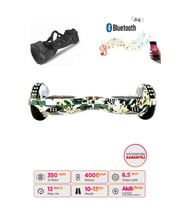 Citymate Hoverboard Elektrikli Kaykay Full Ledli  Bluetooth Hoparlörlü 6.5 Inch Çanta Hediyeli Yeşil Kamuflaj D07