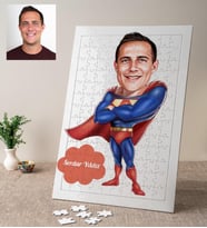Karikatür Süper Adam Kişiye Özel Puzzle