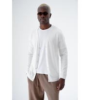Chuba Erkek Pamuklu Düğmeli Standart Fit Casual Triko Hırka Beyaz 24S277