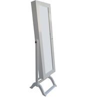Ayna 18080 Takı Dolap Boy Ahşap Beyaz lake Nature MDF İçinde Aksesuar El Yapım