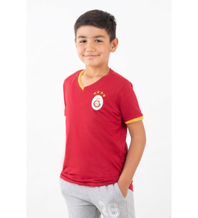 Galatasaray Çocuk Lisanslı Armalı Kırmızı Tshirt 