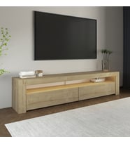 Batı LED Işıklı 2 Kapaklı TV Sehpası – 150 cm – Minimal Tasarım