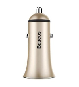 Trumpet Serisi 3.1A Çift Usb Girişli Metal Araç Şarjı Gold