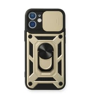 iPhone 11 Kılıf Pars Lens Yüzüklü Silikon - Gold
