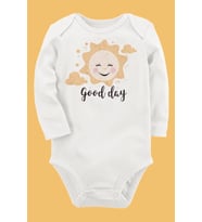 Organik Baskılı Pamuklu Unisex Bebek Body UZUNKOLE126