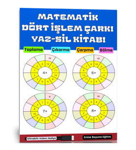 Matematik Dört İşlem Çarkı YAZ-SİL Kitabı