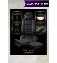 dacia duster 2019 Koltuk ve Kılıf uyumlu Yastık Siyah Minder Lüks 2 Minder 2 Yastık