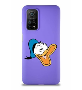 Xiaomi Mi 10T Pro Soft Premier Kapak Donald Duck-E Tasarımlı Silikon Kılıf - Mor (Şeffaf)