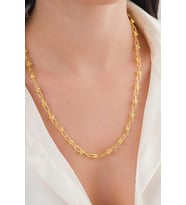 4.5 MM GÜMÜŞ  ALTIN GOLD KAPLAMA ATAÇ TOPLU RODYUMLU SADE ZİNCİR KOLYE  