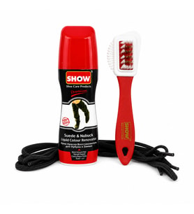 FKN SHOW Nubuk Süet Siyah Ayakkabı Boyası (75ml) Temizleme Fırçası ve Bağcıklı 3 lü Set