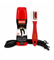 FKN SHOW Nubuk Süet Siyah Ayakkabı Boyası (75ml) Temizleme Fırçası ve Bağcıklı 3 lü Set
