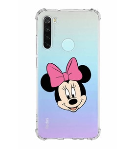 Xiaomi Redmi Note 8 Köşe Korumalı Antişok Kapak Minnie Mouse Tasarımlı Şeffaf  Kılıf