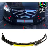 Opel insignia Sarı Renkli Şeritli Dilli Ön Lip 4 Prç Parlak Siyah ABS 2010 - 2016