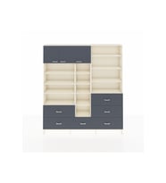 Arges Gardrop 17 Raflı 6 Çekmeceli 3 Kapaklı 220x30x243 Aytaşı-Antrasit