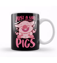 Adorable Just a Girl Who Loves Pigs Cute Piglet Kupa Bardak Porselen
