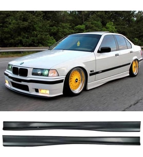 E36 3 Serisi M Technic Yan Marşpiyel Seti Plastik 2 Adet Mat Siyah 1990-2000 karlık+ek+bodykit